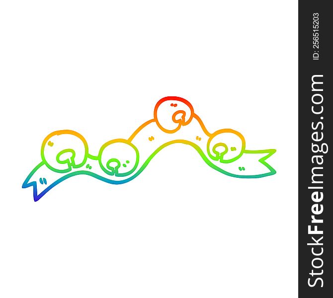 Rainbow Gradient Line Drawing Cartoon Xmas Bells