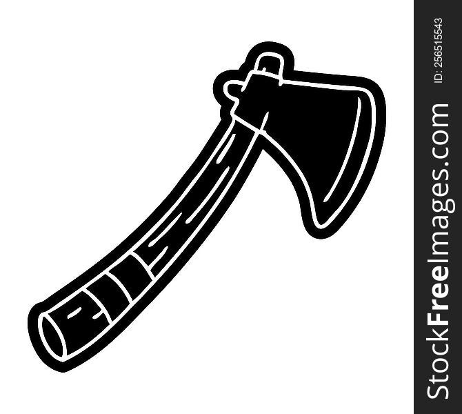 cartoon icon of a garden axe. cartoon icon of a garden axe