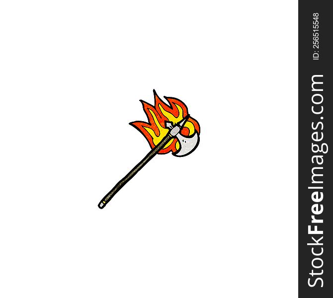 flaming axe cartoon