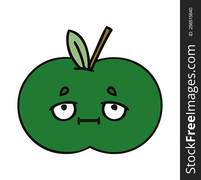cute cartoon of a juicy apple. cute cartoon of a juicy apple