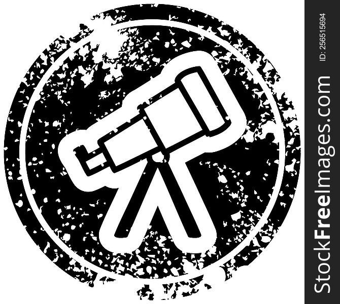 astronomy telescope distressed icon symbol