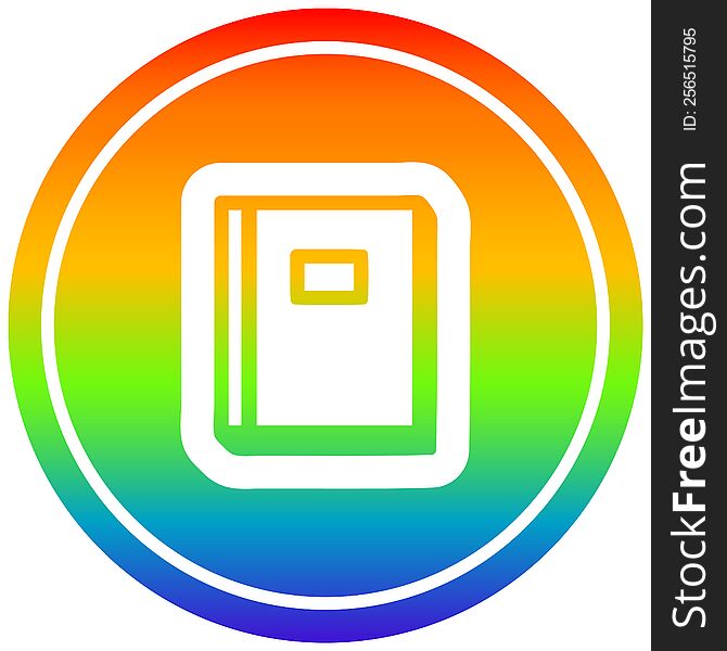 educational book circular icon with rainbow gradient finish. educational book circular icon with rainbow gradient finish
