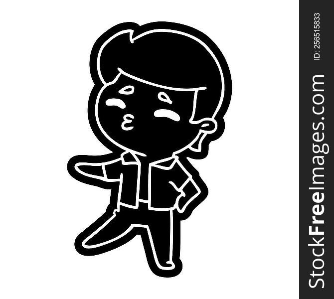 Cartoon Icon Kawaii 1950 Cute Boy