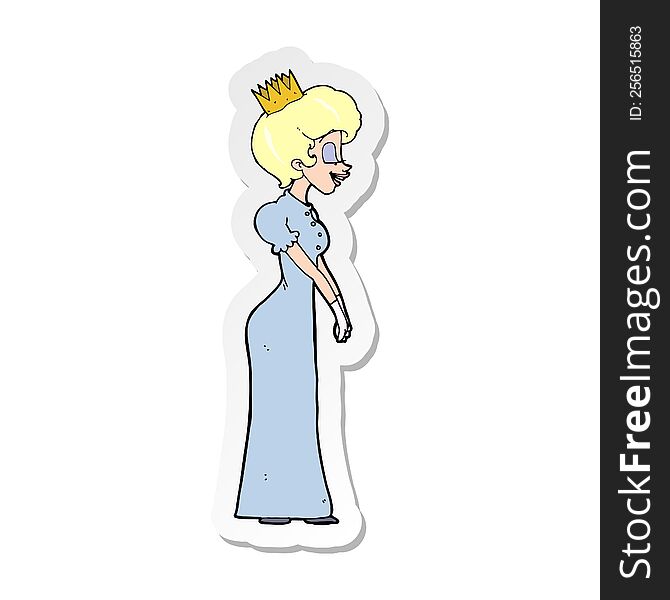 sticker of a cartoon princess