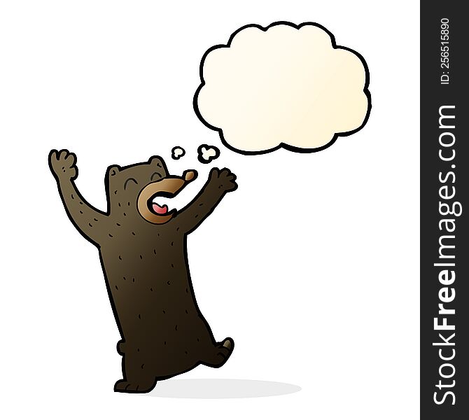 Cartoon Black Bear With Thought Bubble