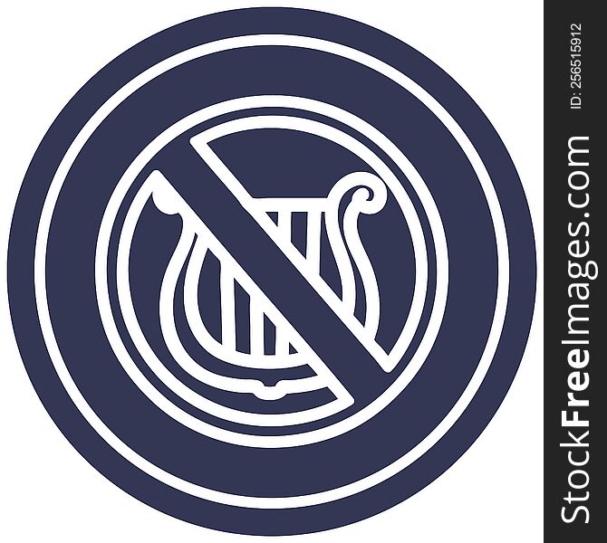 no music circular icon symbol