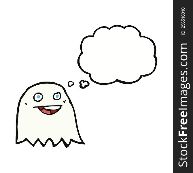 Cartoon Ghost With Thought Bubble
