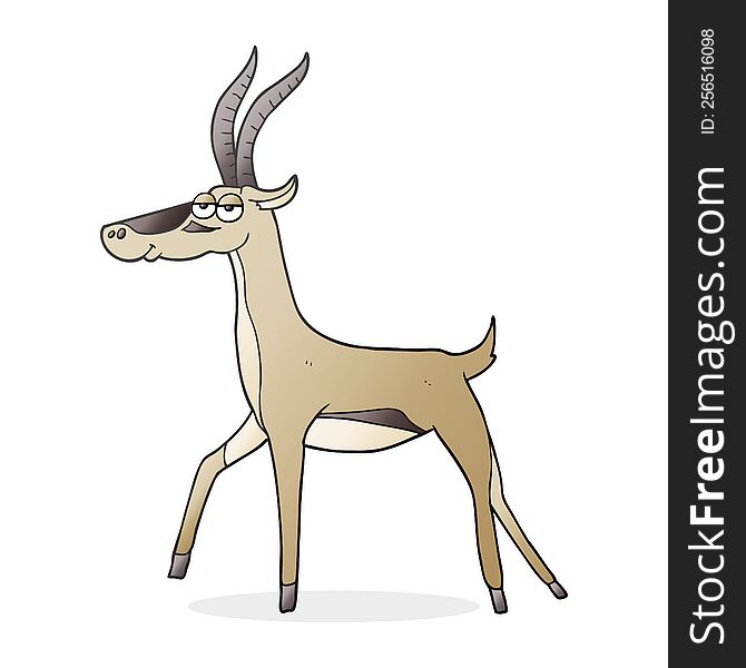 freehand drawn cartoon gazelle