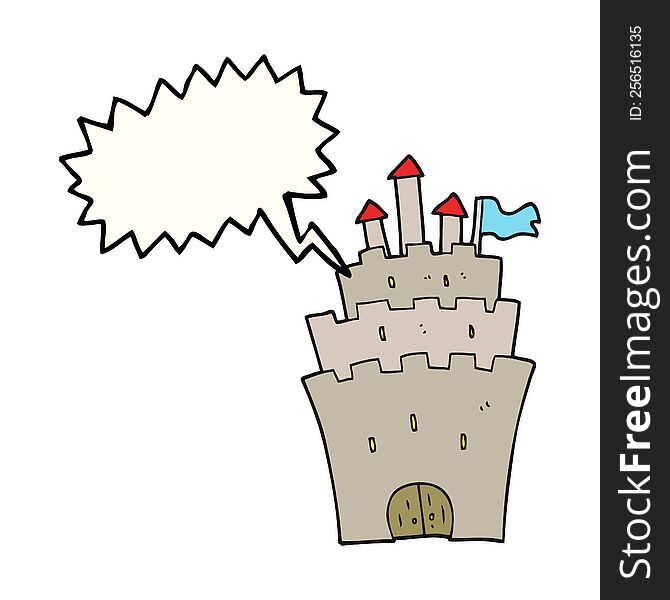 Speech Bubble Cartoon Castle