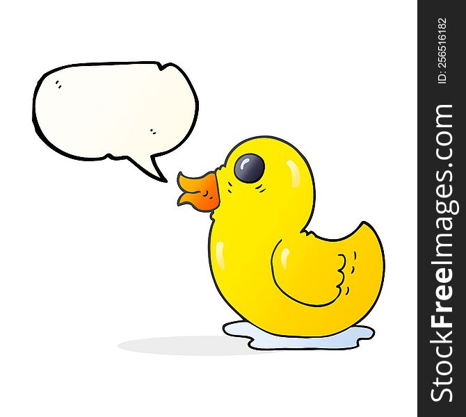 Speech Bubble Cartoon Rubber Duck