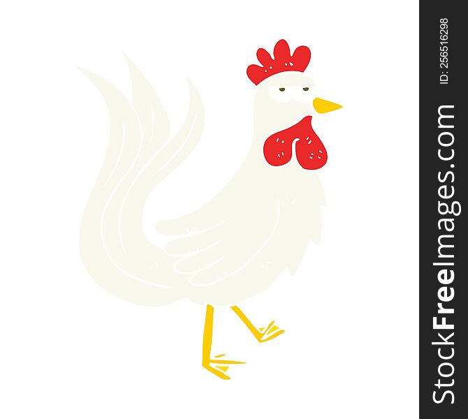 flat color illustration of cock. flat color illustration of cock