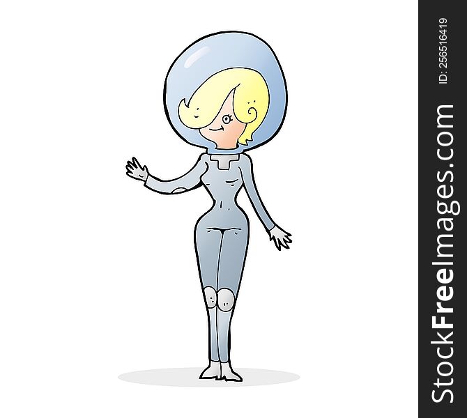 cartoon space woman