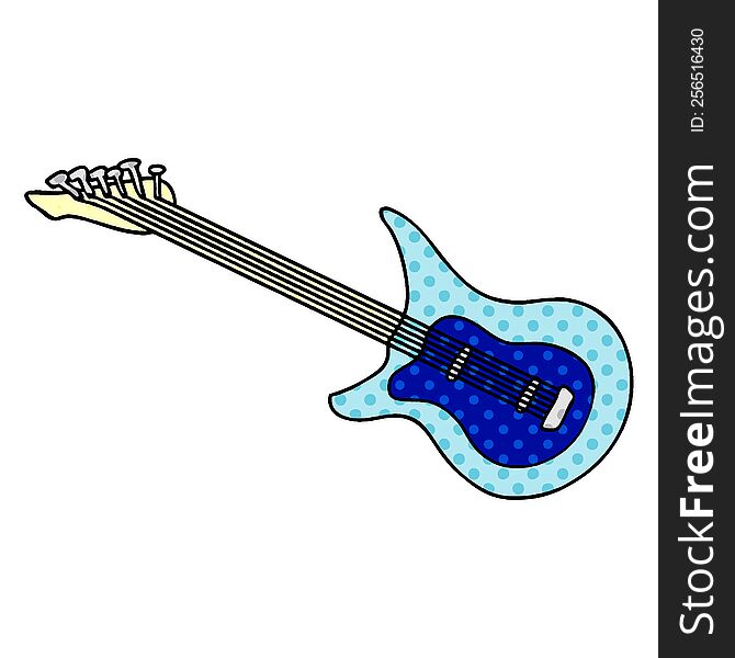 hand drawn cartoon doodle of a guitar