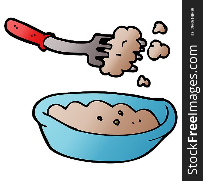 cartoon doodle bowl of food