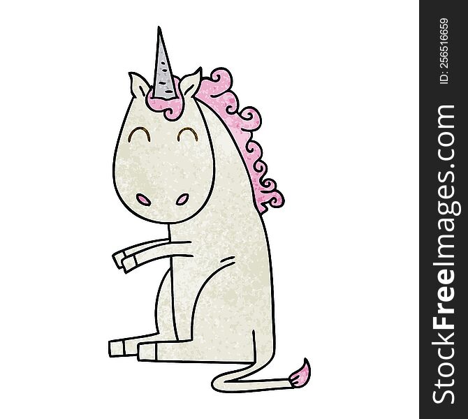 Quirky Hand Drawn Cartoon Unicorn
