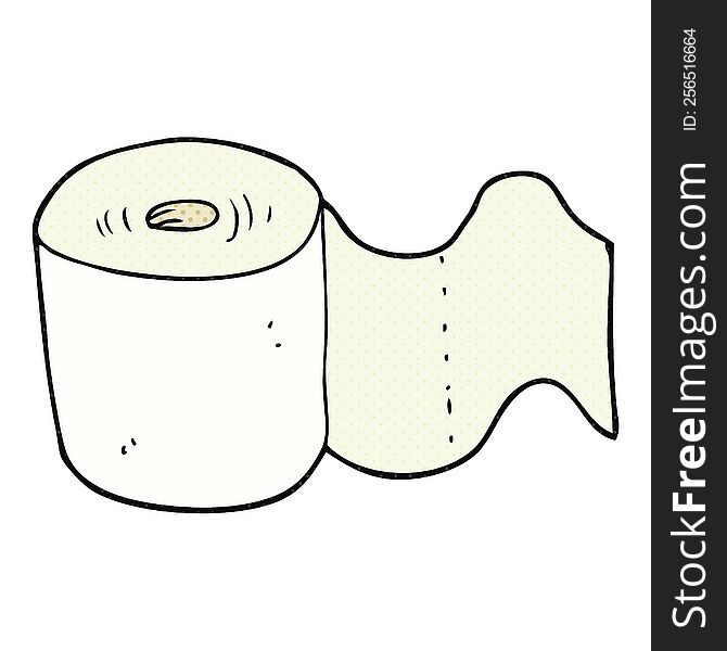 freehand drawn cartoon toilet roll