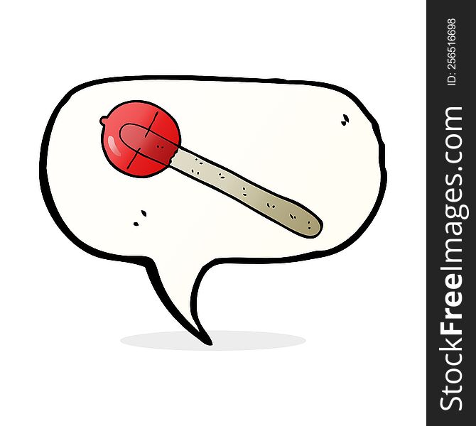 cartoon lollipop with speech bubble