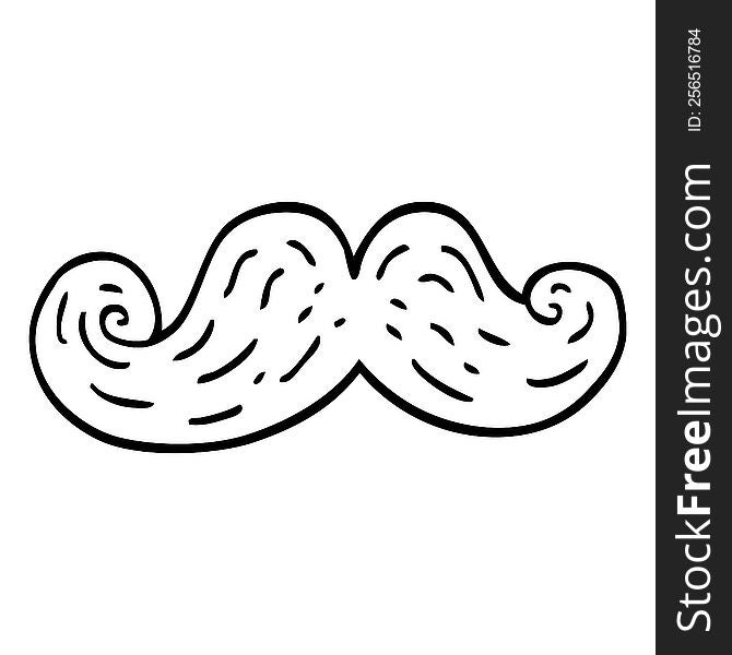 line drawing cartoon curly mustache
