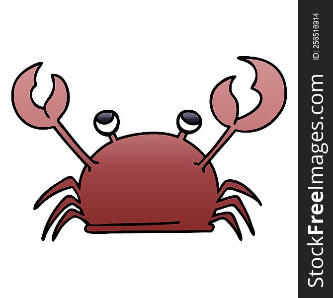 gradient shaded quirky cartoon happy crab. gradient shaded quirky cartoon happy crab