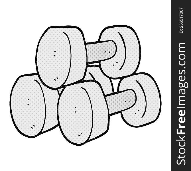 cartoon dumbbells