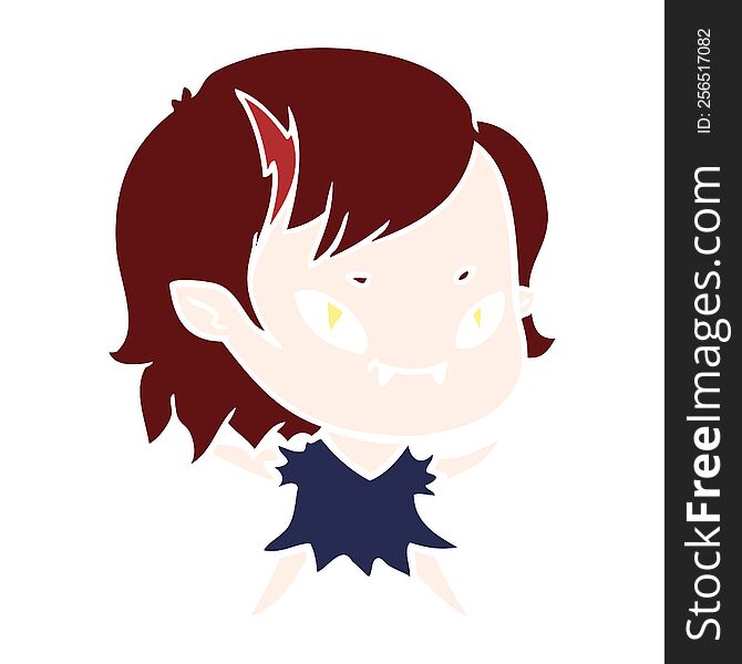 Flat Color Style Cartoon Friendly Vampire Girl