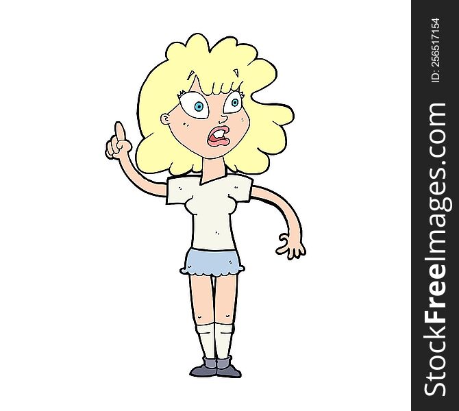 cartoon woman making point