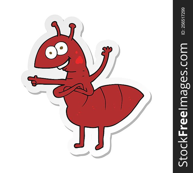 sticker of a cartoon ant