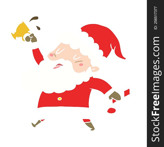 flat color style cartoon santa claus with hot cocoa