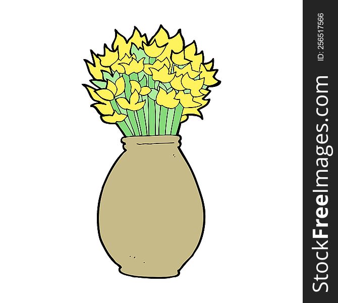 cartoon vase of flowers