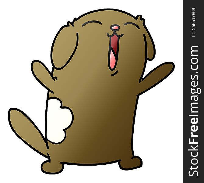 Gradient Cartoon Of Kawaii Cute Dog