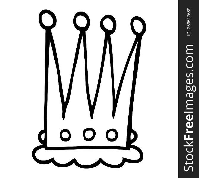 line drawing cartoon crown