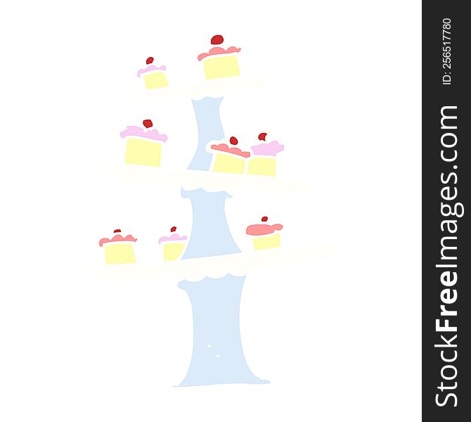 flat color style cartoon cake stand
