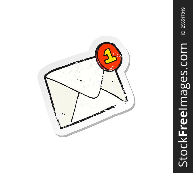 retro distressed sticker of a cartoon email