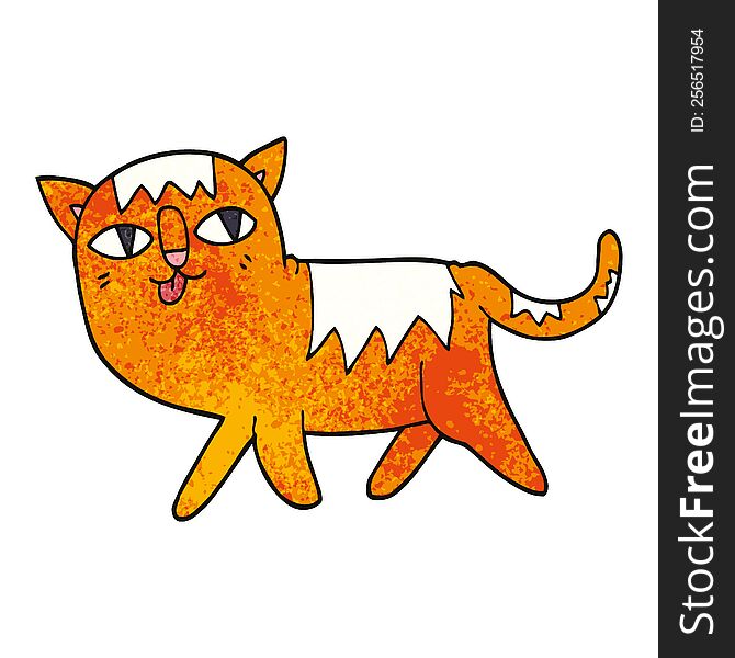 Cartoon Doodle Funny Cat