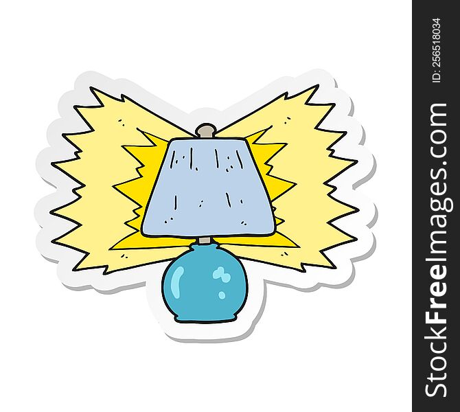 sticker of a cartoon electric lamp