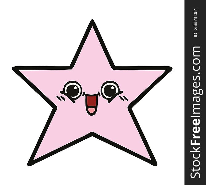 cute cartoon of a star fish. cute cartoon of a star fish