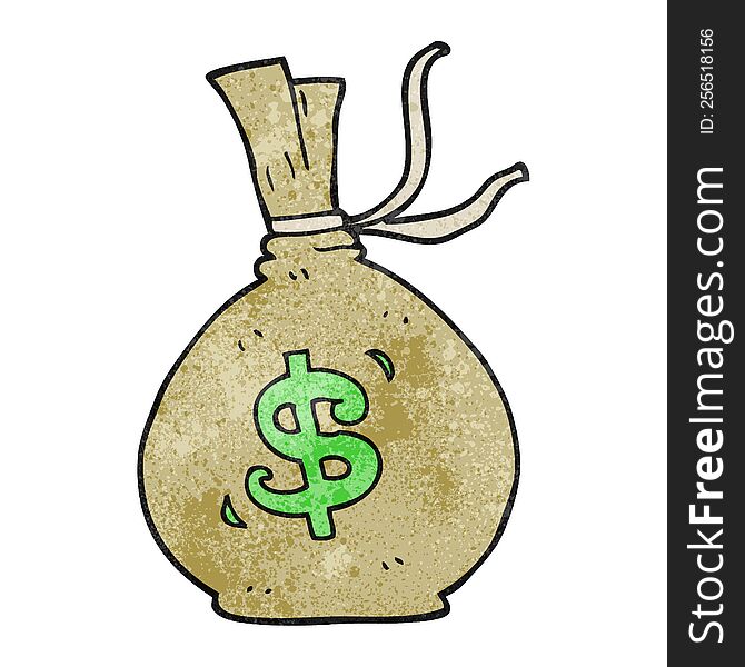Textured Cartoon Bag Of Money