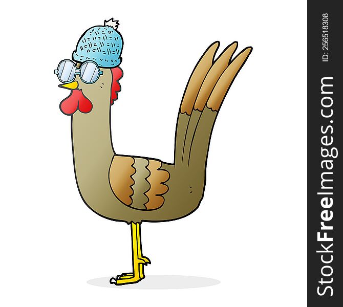 cartoon chicken wearing disguise