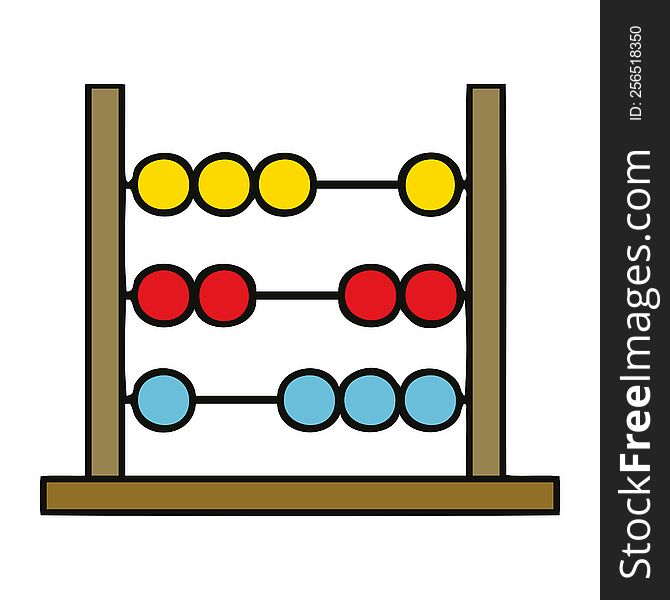 cute cartoon of a maths abacus. cute cartoon of a maths abacus