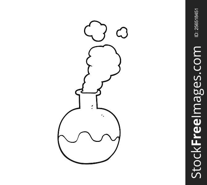 Black And White Cartoon Chemical Reaction