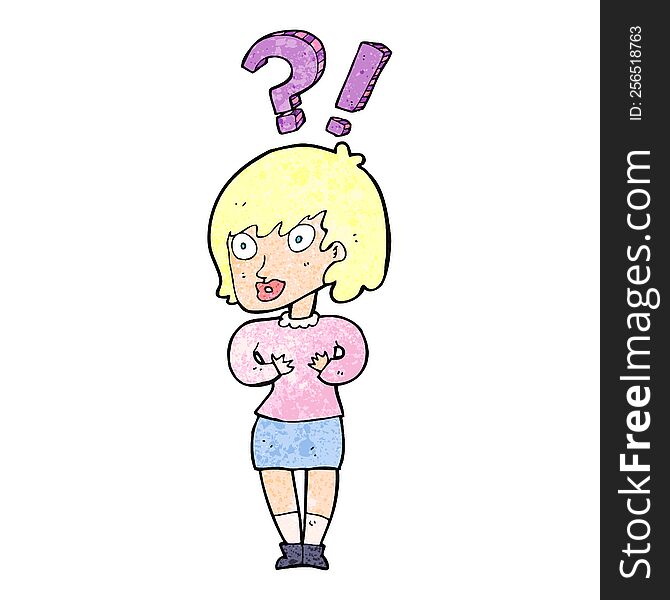 cartoon confused woman