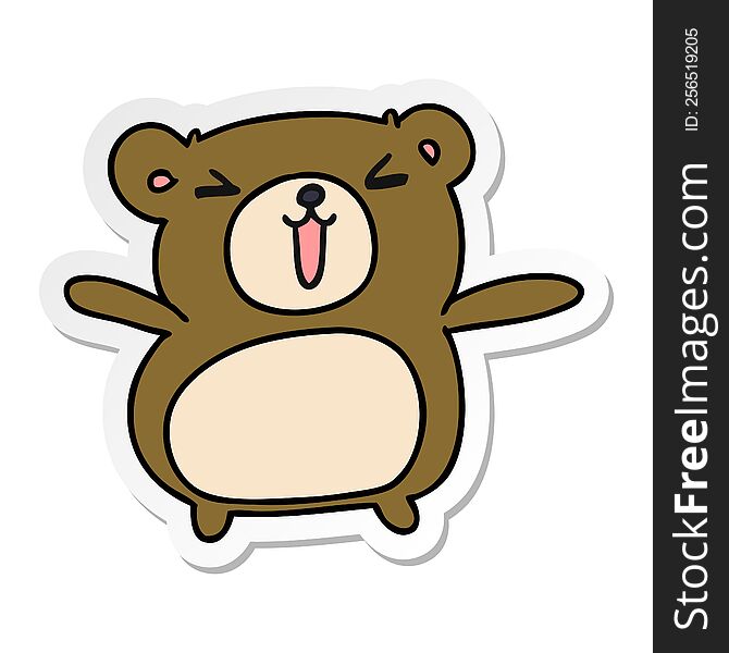Sticker Cartoon Kawaii Cute Teddy Bear