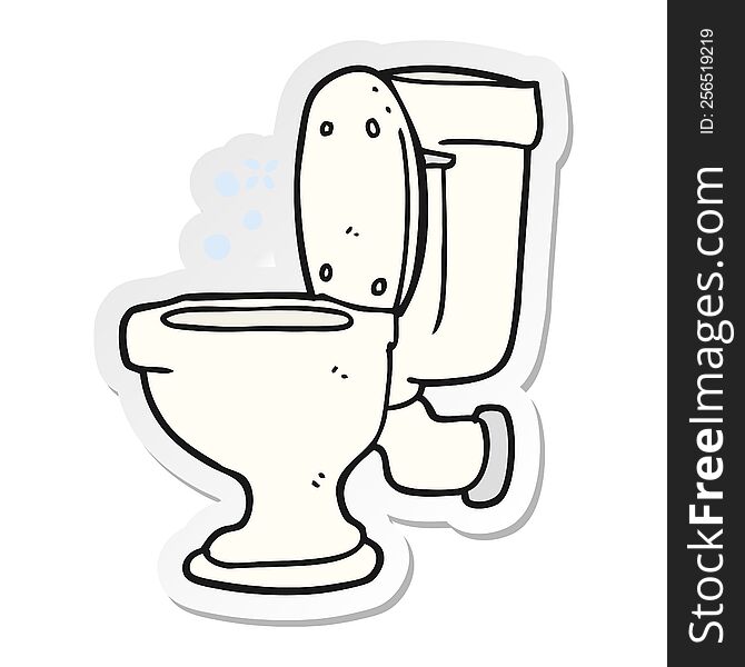 sticker of a cartoon toilet