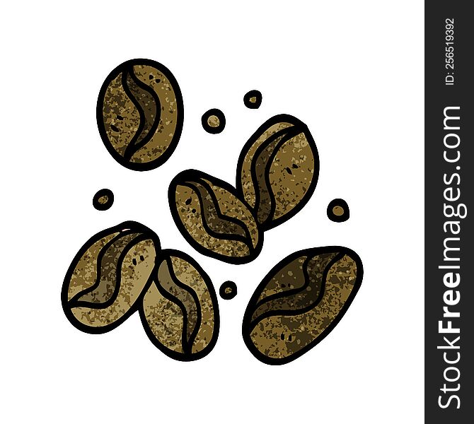 cartoon doodle coffee beans