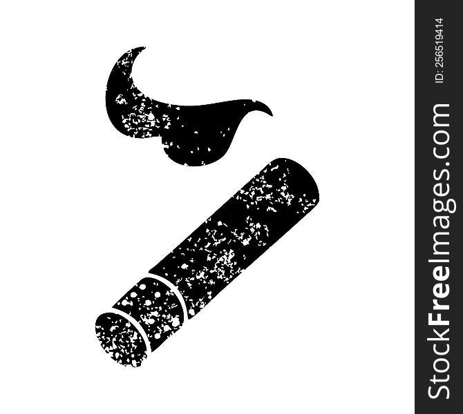 distressed symbol of a smoking cigarette