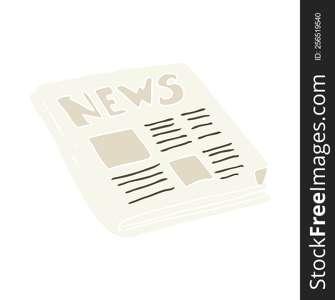 flat color illustration of newspaper. flat color illustration of newspaper