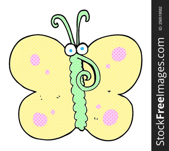 freehand drawn cartoon butterfly