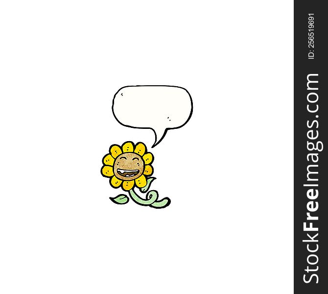 sunflower with speech bubble