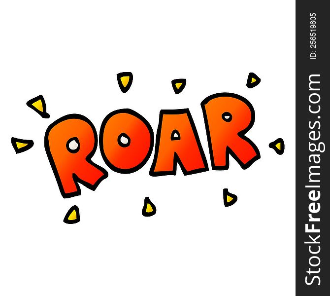 cartoon doodle roar sign