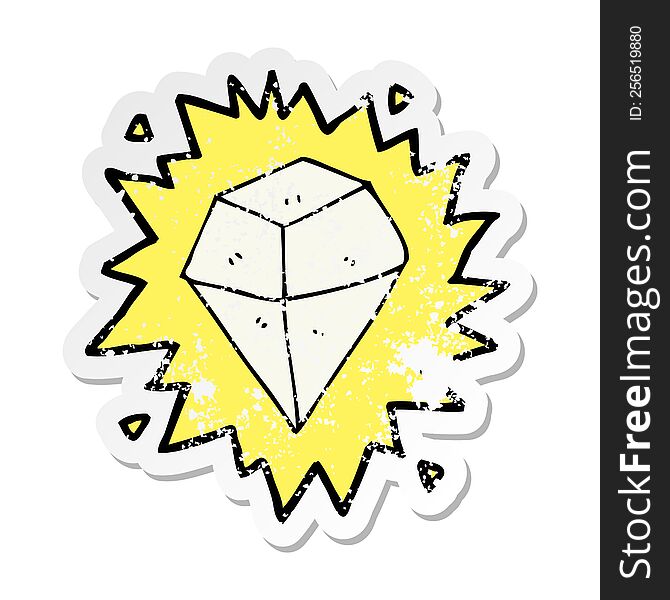 distressed sticker of a cartoon shining crystal